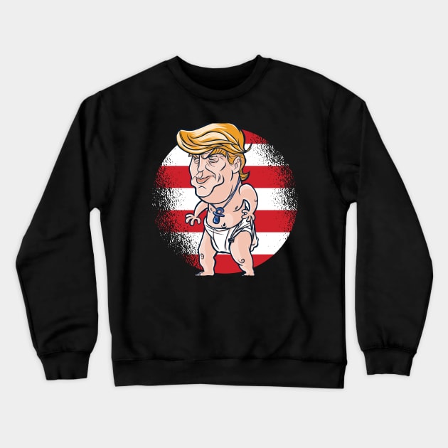 Baby Donald Trump Sore loser Crewneck Sweatshirt by Kali Space